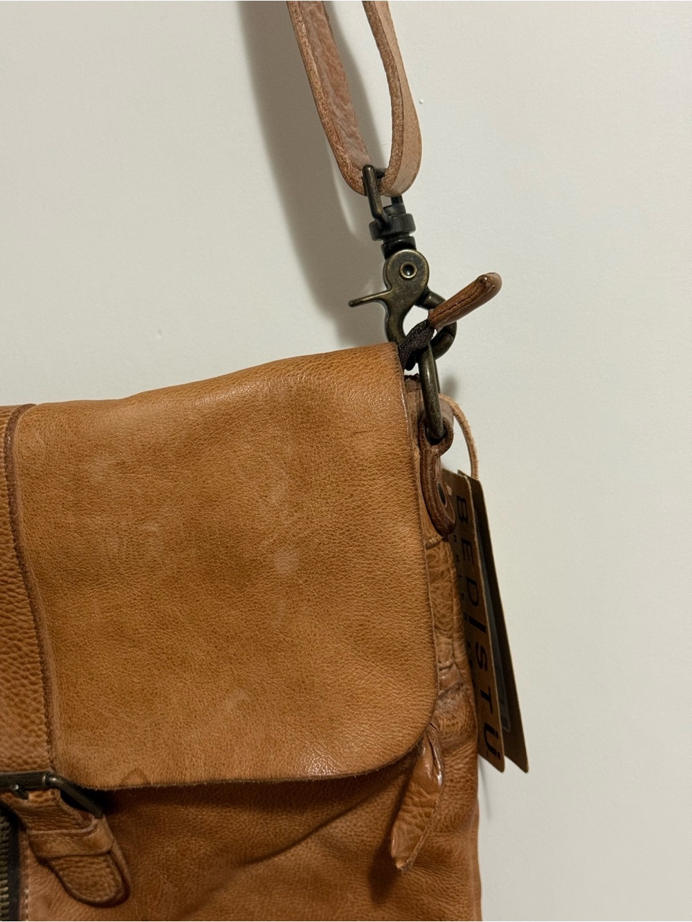 NWT BEDSTU Jack Leather Crossbody Shoulder Bag - Tan - Picture 7 of 9